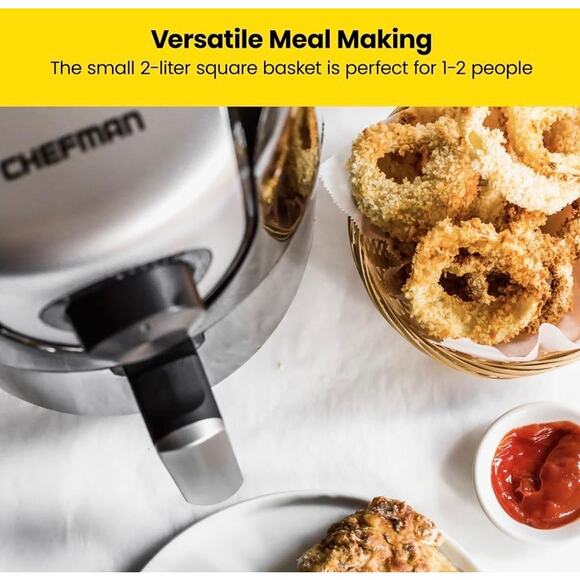 CHEFMAN 2 Qt Compact Air Fryer – Nonstick, Adjustable Temp, 60-Min Timer - Picture 4 of 6